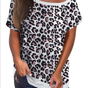 Women’s Leopard Print Short Sleeve Tunic XL